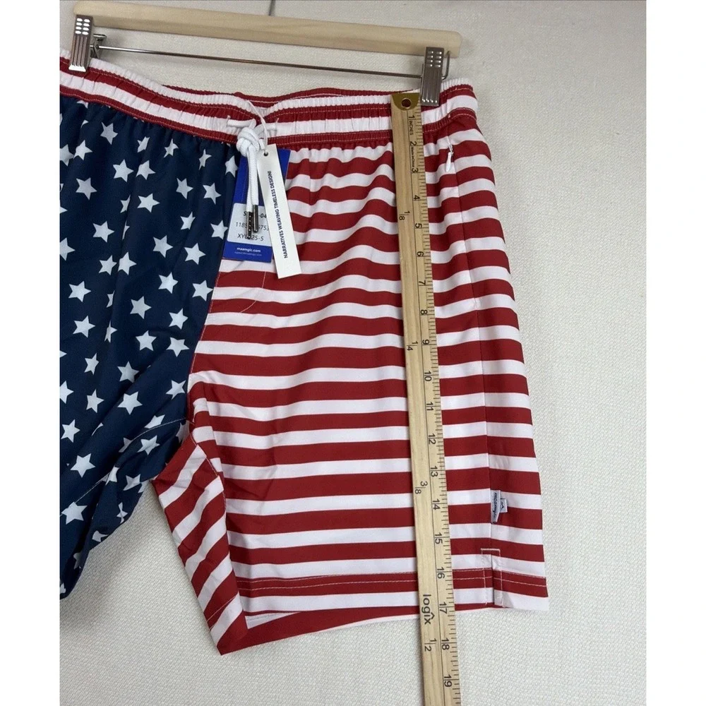 maamgic‎ Swim Trunks Board Shorts Mens Size L Compression Liner NWT Zip Pockets